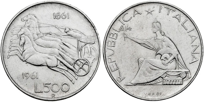 ITALIA - K-099 - 500 LIRA 1961 - EBC