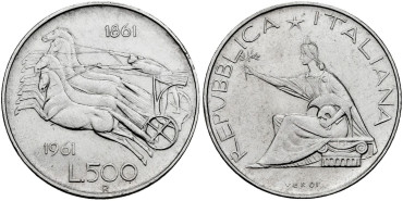 ITALIA - K-099 - 500 LIRA 1961 - EBC