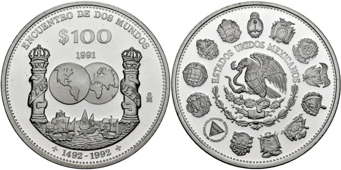 MEXICO - K-540 - 100 PESOS 1991 - PROOF