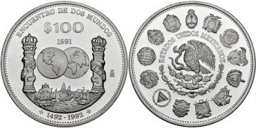 MEXICO - K-540 - 100 PESOS 1991 - PROOF