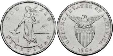 FILIPINAS - K-168- 1 PESO 1904 S. SC - PLATA