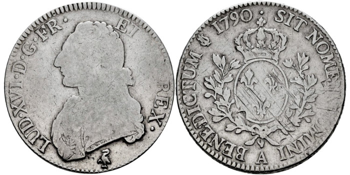 FRANCIA - K-0564.2 - 1 ECU 1790 PARIS. BC - PLATA