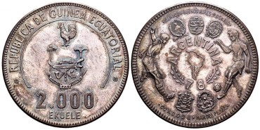 GUINEA ECUATORIAL - K-038.- 2000 EUKELE 1978 ARGENTINA FUTBOL. PROOF - PLATA