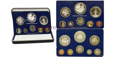 BARBADOS - K-19/26 - ESTUCHE 8 VALORES 1976 -PROOF