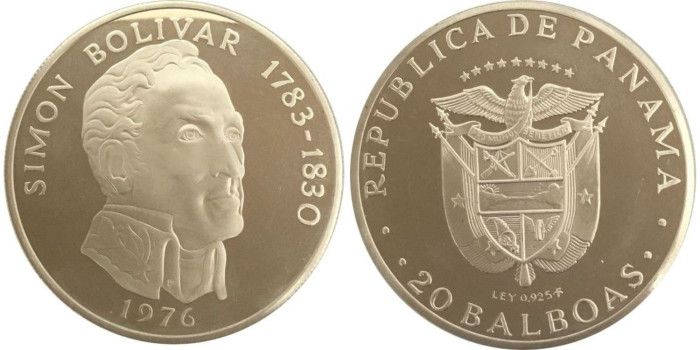 PANAMA - K-031 20 BALBOA 1976 SIMON BOLIVAR
