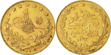 TURKIA K-696.-  100 KURUSH TURKIA 1277H (1867)  DE ORO