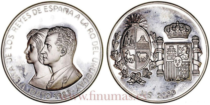 URUGUAY - K131 -2000 Pesos 1983 - PROOF