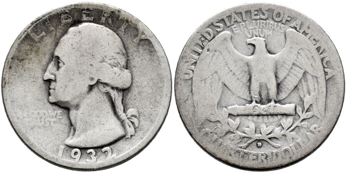 ESTADOS UNIDOS - K-164 - 25 Centavos 1932 - BC-