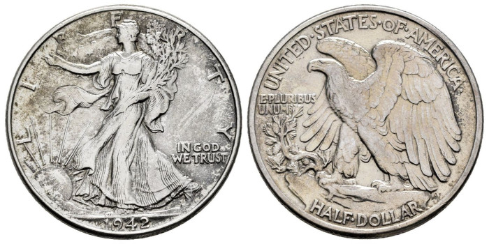 ESTADOS UNIDOS - K-142 - 1/2 Dolar 1942 -MBC+
