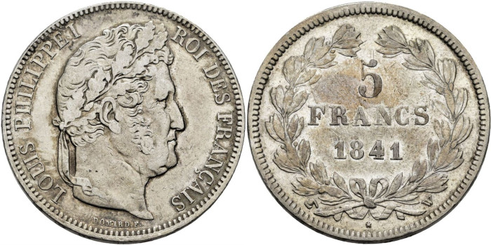 FRANCIA - K-0749.13 - 5 Francos 1841W - MBC