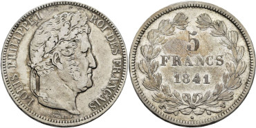 FRANCIA - K-0749.13 - 5 Francos 1841W - MBC