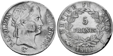 FRANCIA - K-0694.7 - 5 Francos 1812 I - MBC