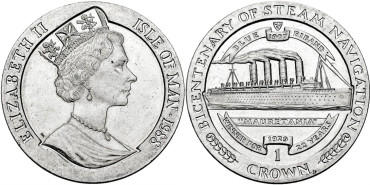 ISLA DE MAN K231 - 1 Crown 1988 - SC Plata