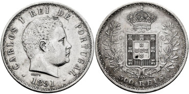 PORTUGAL K535 - 500 Reis 1891 - MBC+