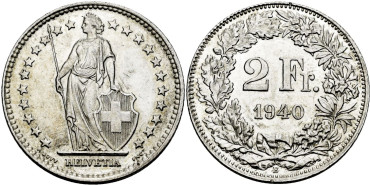 SUIZA - K-021 - 2 Francos 1940 - SC