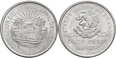 MEXICO - K466 - 5 Pesos 1950 - SC