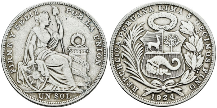 PERU - K-218.1.- 1 SOL 1924  - MBC-