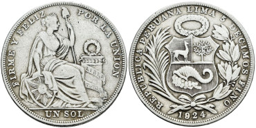 PERU - K-218.1.- 1 SOL 1924  - MBC-
