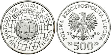 POLONIA - K-225.- 500 Zlotych 1986 -Proof