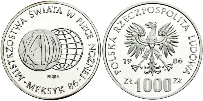 POLONIA - Kpr-541.- 1000 Zlotych 1986 -PROBA