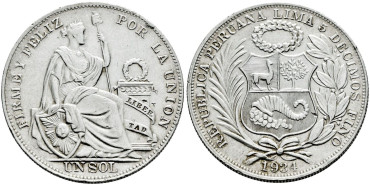 PERU - K-218.2.- 1 SOL 1934 - EBC-