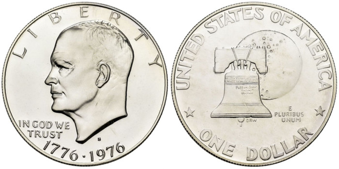 ESTADOS UNIDOS - K-206a - 1 Dolar 1976 S - PROOF