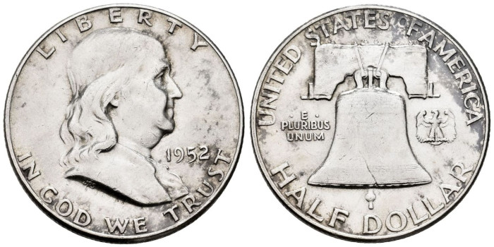 ESTADOS UNIDOS  -K-199 - 1/2 Dolar 1952 - EBC-