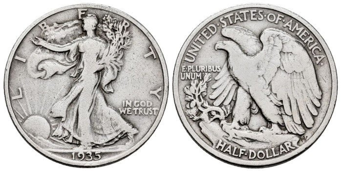 ESTADOS UNIDOS  -K-142 - 1/2 Dolar 1935 - MBC