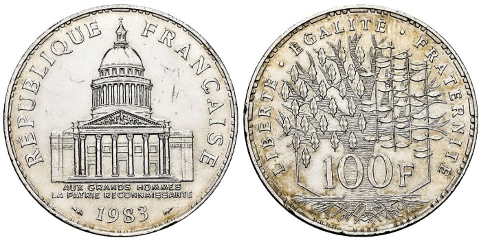 FRANCIA - K-0951 - 100 FRANCOS 1983 - EBC
