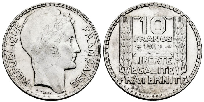 FRANCIA - K-0878 - 10 FRANCOS 1930 - EBC