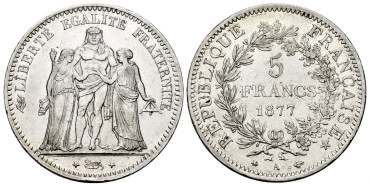 FRANCIA - K-0820 - 5 FRANCOS 1877A - EBC