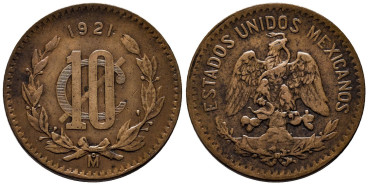 MEXICO - K-430 - 10 Centimos 1921 - EBC-