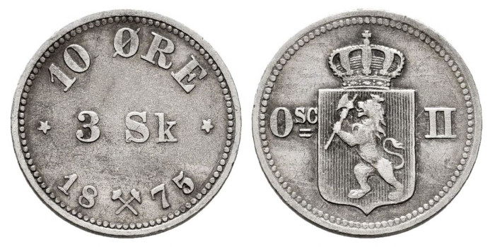 NORUEGA - K-345 - 10 Ore 1875 - MBC+
