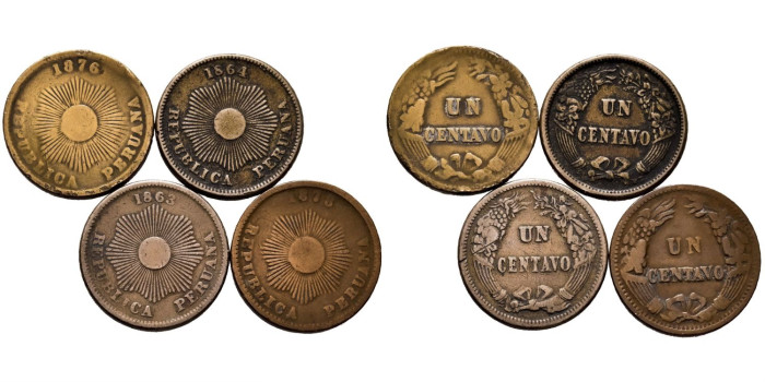 PERU - K-187 - 1 Centavo 1863/78 - MBC