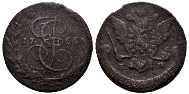 RUSIA - K-059.3 - 5 Kopeks 1769 - BC. Catalina II