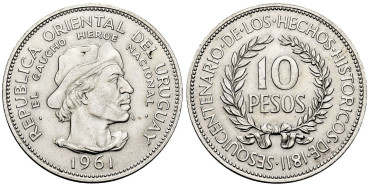 URUGUAY - K-043 - 10 Pesos 1961 - SC