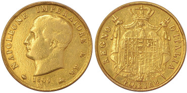 ITALIA K-012 - 40 LIRAS  NAPOLEON - ORO