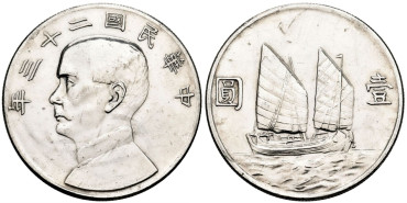 CHINA - K0345 - 1 Dólar 1933/34 - MBC+