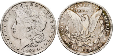 ESTADOS UNIDOS K110 - 1 Dolar 1887 O - MBC