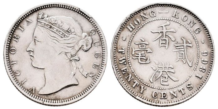 HONG KONG - K007 - 20 Centavos 1866 - MBC+