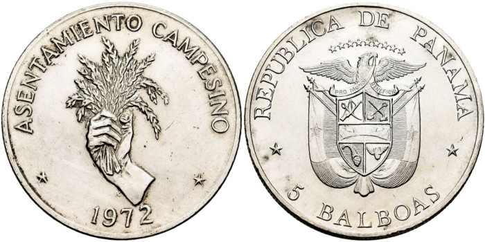 PANAMA  K030 - 5 Balboa 1972 - SC