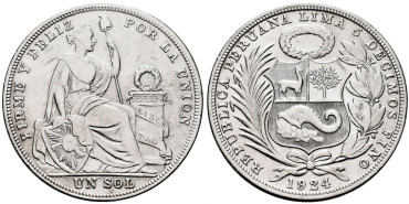 PERU - K-218.1 - 1 SOL 1924 - EBC-