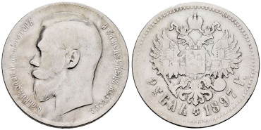 RUSIA - KO59 - 1 Rublo 1897 AR - BC