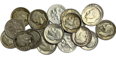 copy of ESTADOS UNIDOS - K-164.L- LOTE 5 x 25 CENTAVOS 1940/64  MBC/EBC  plata