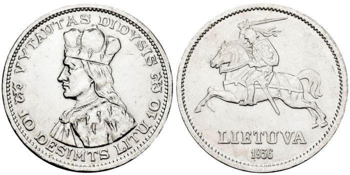 LITUANIA - K083 - 10 Litu 1936 - SC