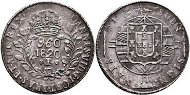 BRASIL - K-326.- 960 REIS 1820 B - EBC