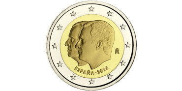 2 EUROS CONMEMORATIVOS ESPAÑA 2014 "FELIPE VI Y JUAN CARLOS"