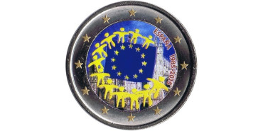 2 EUROS CONMEMORATIVOS ESPAÑA 2015 "BANDERA" COLOR