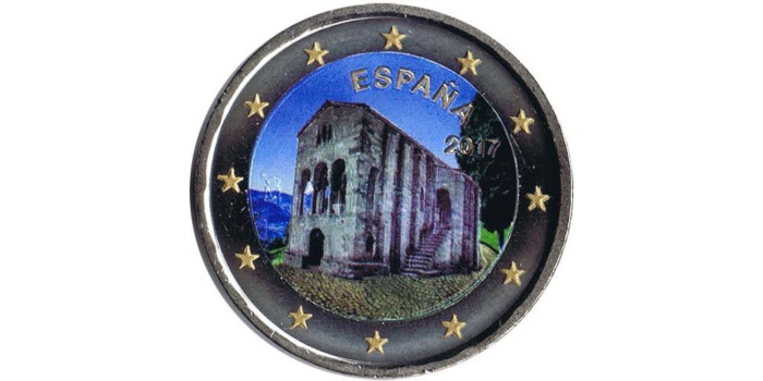 2 EUROS CONMEMORATIVOS ESPAÑA 2017 "Naranco" COLOR