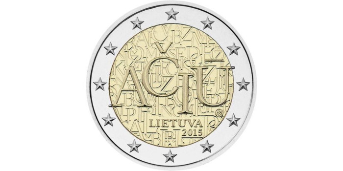 2 EUROS CONMEMORATIVOS LITUANIA 2015 "IDIOMA LITUANO"